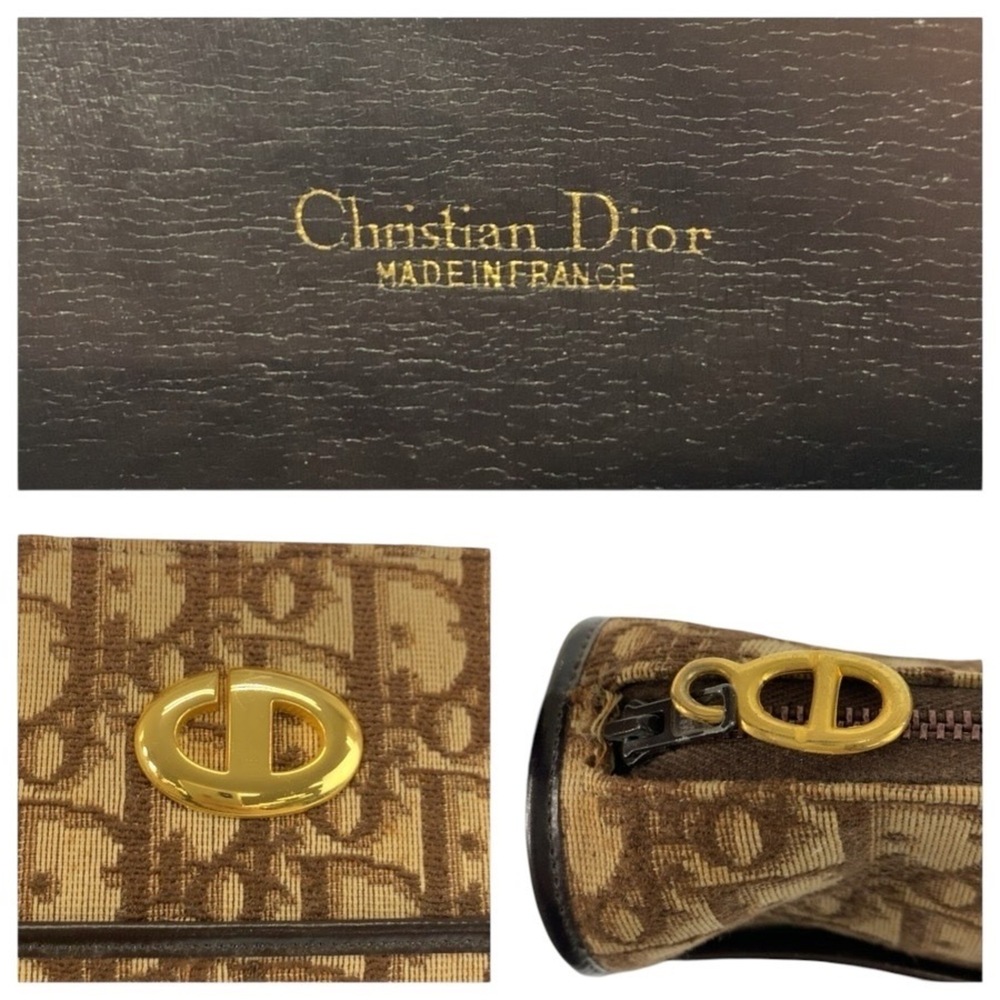 Christian Dior Vintage Trotter CD Logo Brown Gold Hardware Canvas Leather Han... - Picture 3 of 10